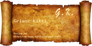 Griesz Kitti névjegykártya
